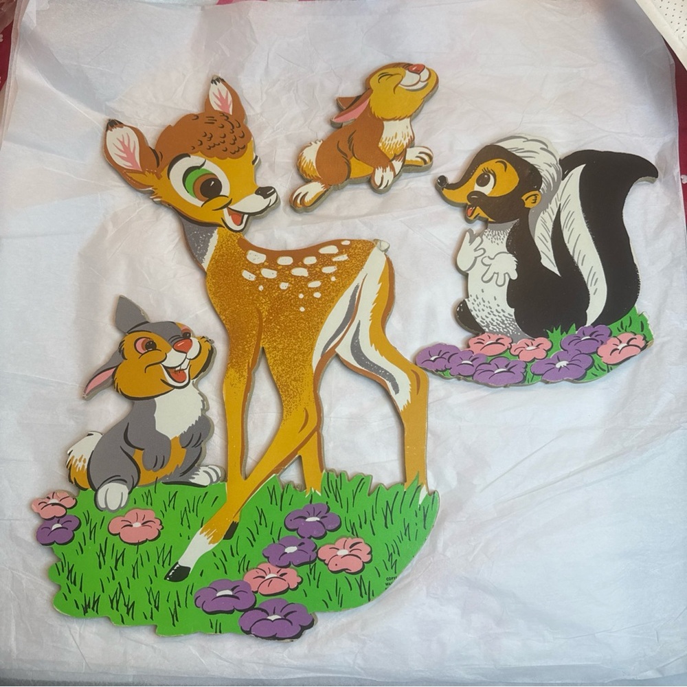 Vintage Disney Bambi and Friends Vibrant Wall Art